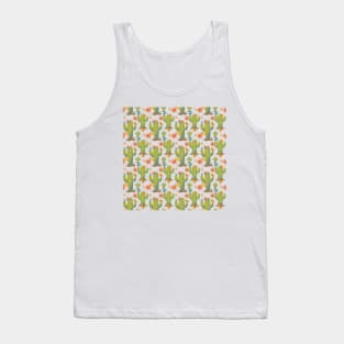 Cactus and Bird Pattern Tank Top